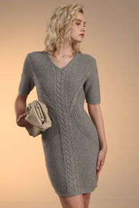 Wool Blended Cable Dress