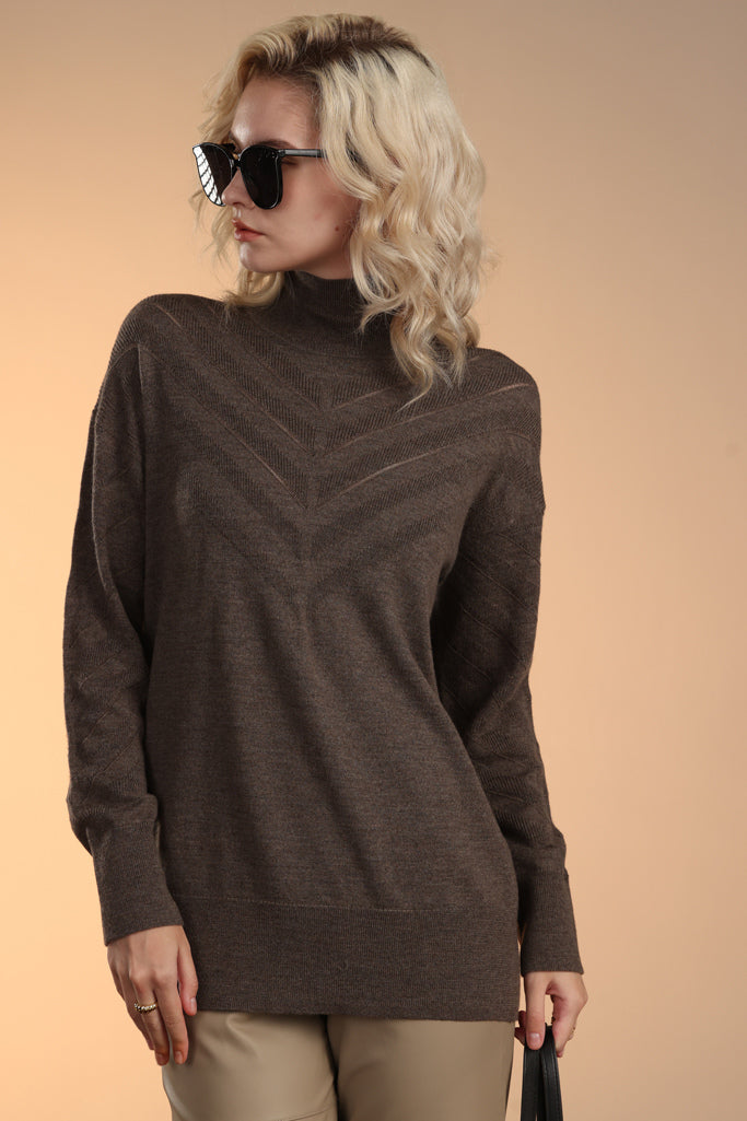 Merino Pointelle Rib Pullover