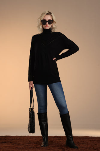 Merino Pointelle Rib Pullover