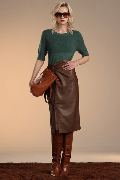Texture short sleeve knit top