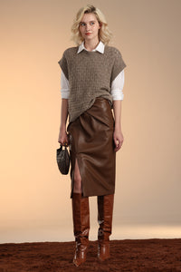 Camel Mixed Links Vest
