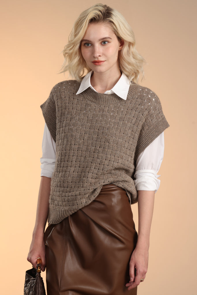 Camel Mixed Links Vest