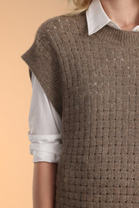 Camel Mixed Links Vest