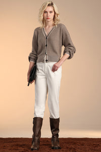 Merino Texture Cable Cardigan
