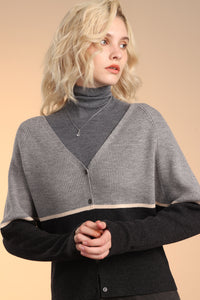 Merino Color-block Cardigan