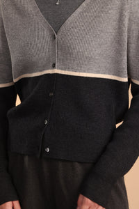 Merino Color-block Cardigan