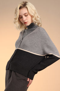 Merino Color-block Cardigan