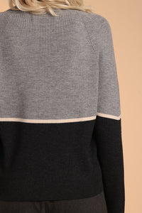 Merino Color-block Cardigan