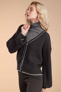 Merino Texture Cable Cardigan