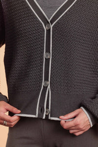 Merino Texture Cable Cardigan