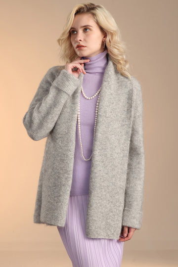 Mohair-Alpaca Mixed Cardigan