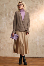 Load image into Gallery viewer, Camel Mixed Texture Cardigan