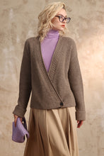 Load image into Gallery viewer, Camel Mixed Texture Cardigan