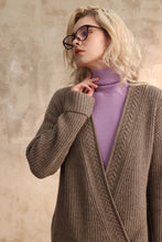 Load image into Gallery viewer, Camel Mixed Texture Cardigan