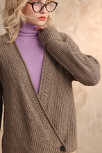 Load image into Gallery viewer, Camel Mixed Texture Cardigan