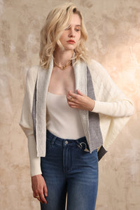 Merino big collar cardigan