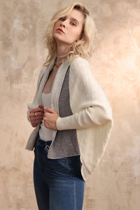 Merino big collar cardigan
