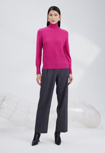 Merino diamond texture pullover
