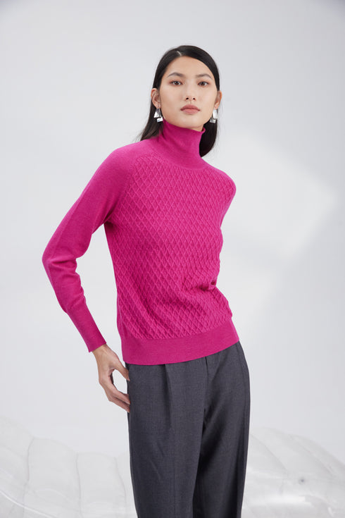 Merino diamond texture pullover