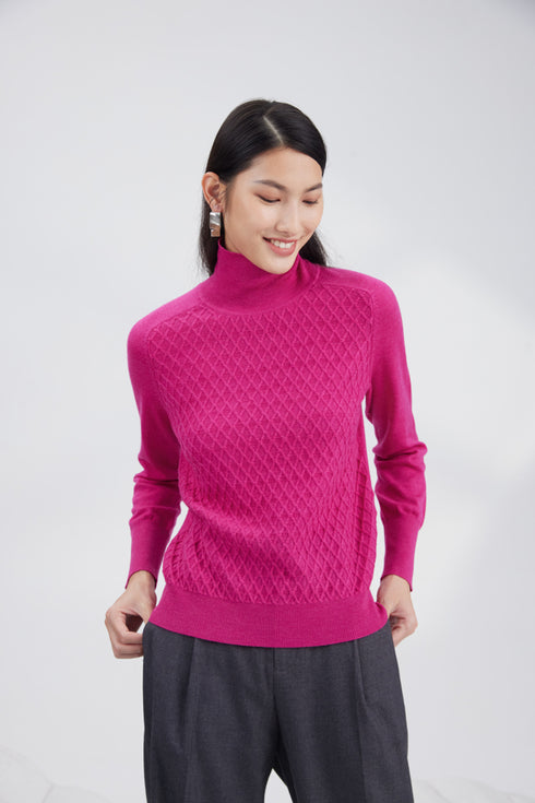 Merino diamond texture pullover