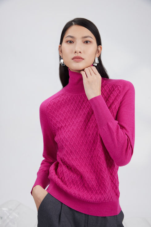Merino diamond texture pullover