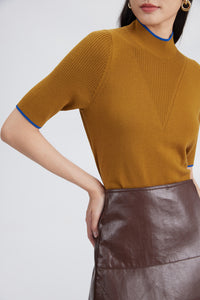 Ribbed-detail knit top