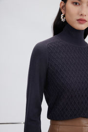 Merino diamond texture pullover