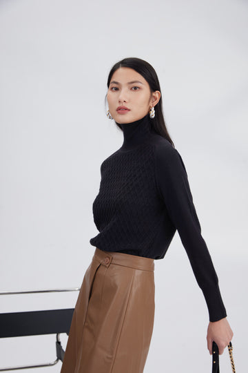 Merino diamond texture pullover