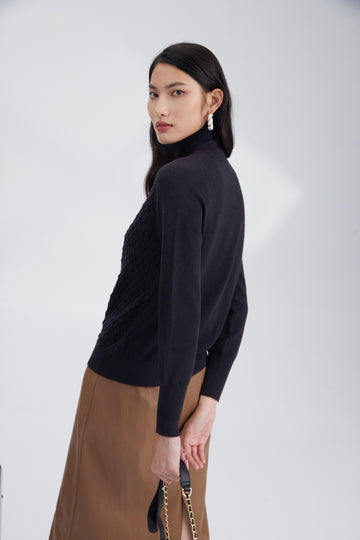 Merino diamond texture pullover