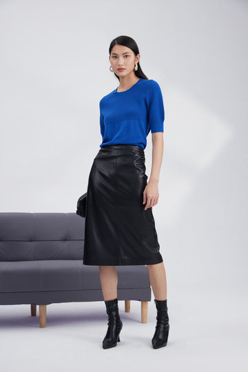 Texture short sleeve knit top