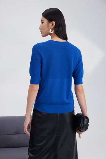 Texture short sleeve knit top