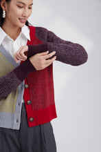 Load image into Gallery viewer, Heavy-knits merino color plaiting cardigan