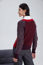 Load image into Gallery viewer, Heavy-knits merino color plaiting cardigan