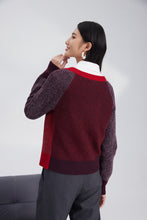 Load image into Gallery viewer, Heavy-knits merino color plaiting cardigan