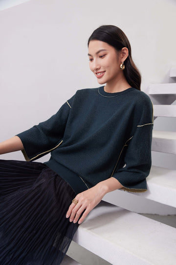 Merino double face pullover