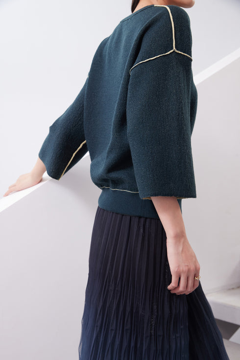 Merino double face pullover
