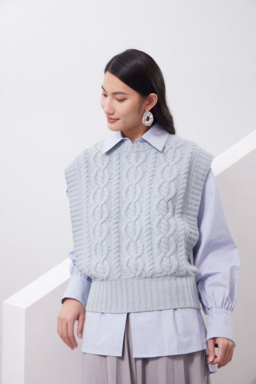 Cozy cable sweater vest