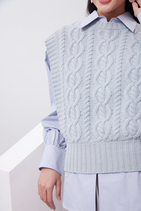 Cozy cable sweater vest
