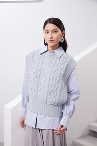 Cozy cable sweater vest