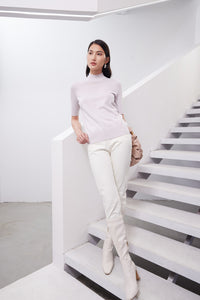 Ribbed-detail knit top