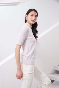Ribbed-detail knit top