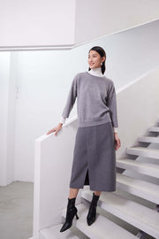 Merino double face pullover