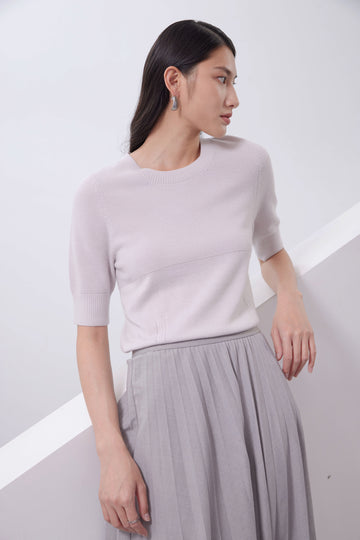 Texture short sleeve knit top