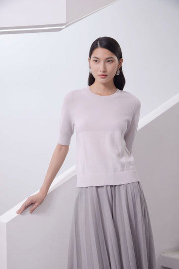 Texture short sleeve knit top