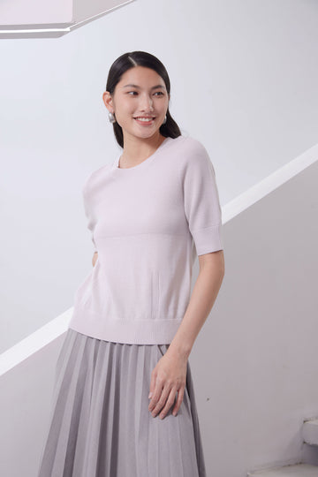 Texture short sleeve knit top