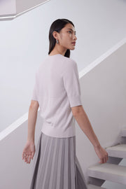 Texture short sleeve knit top