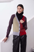 Load image into Gallery viewer, Heavy-knits merino color plaiting cardigan